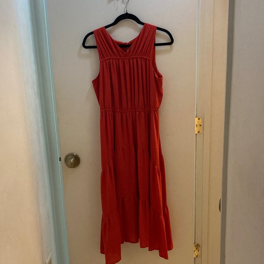 Chic Sleeveless Red Midi Dress